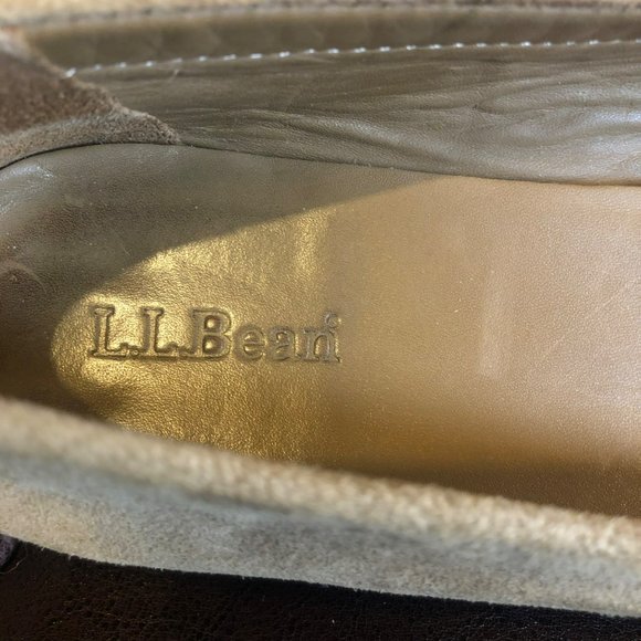 L.L. Bean Light Brown Suede Flat Loafers Sz 8M Slip on Shoes - Picture 3 of 7